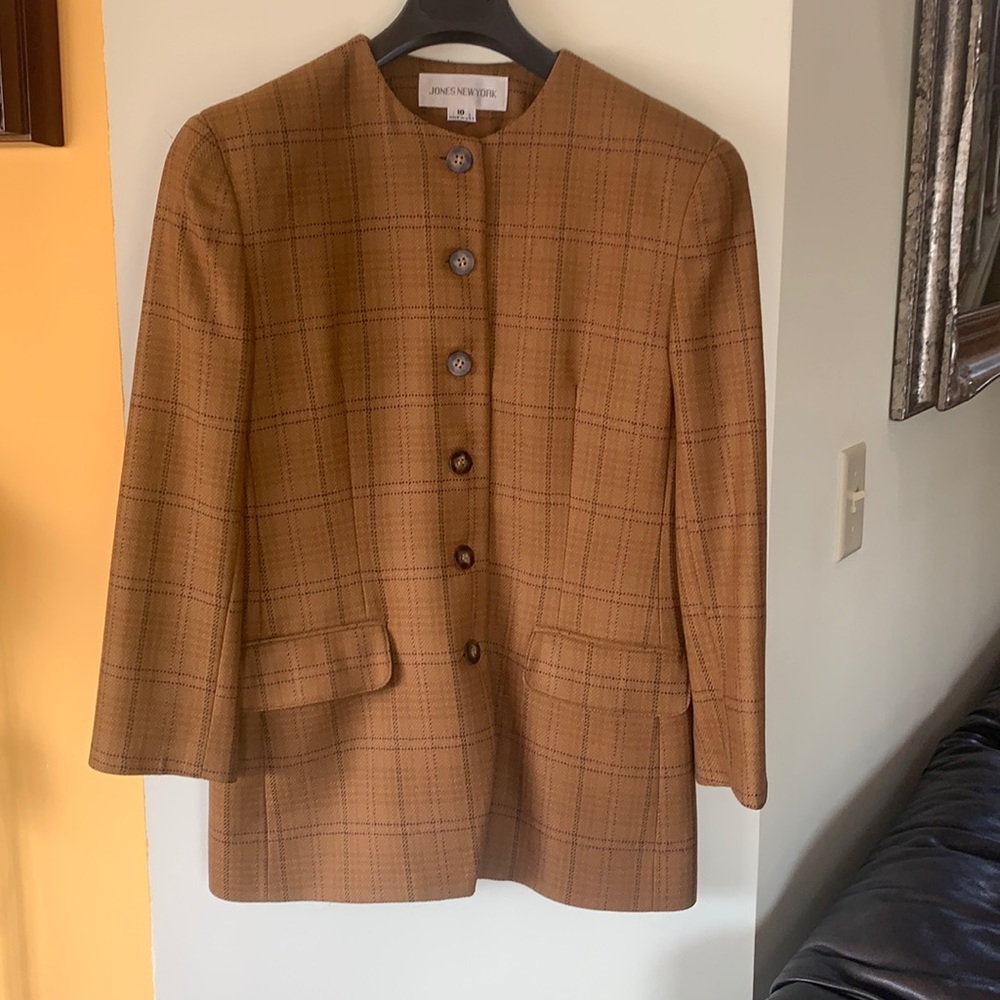 Vintage Jones New York Plaid Skirt Suit Set